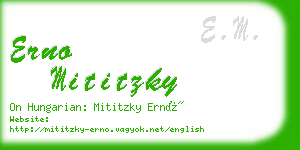 erno mititzky business card